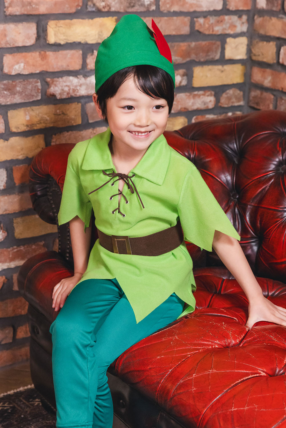 コスプレ キッズ こども 妖精 ハロウィン ファンタジーボーイ 男の子 100cm/120cm/140cm グリーン【クリアストーン】