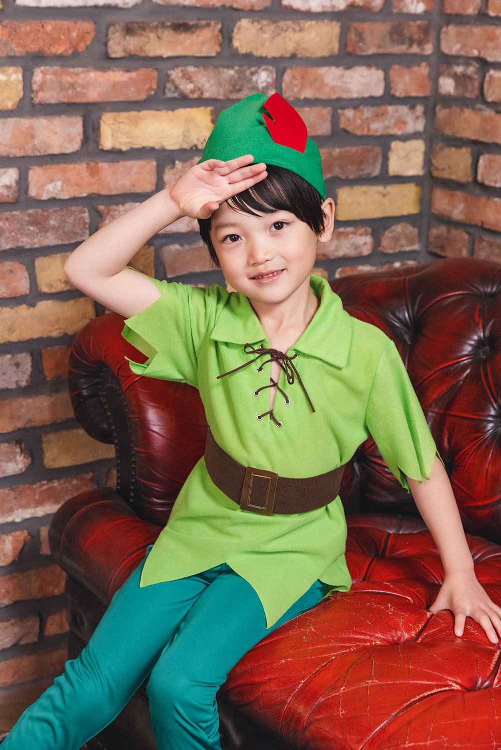 コスプレ キッズ こども 妖精 ハロウィン ファンタジーボーイ 男の子 100cm/120cm/140cm グリーン【クリアストーン】