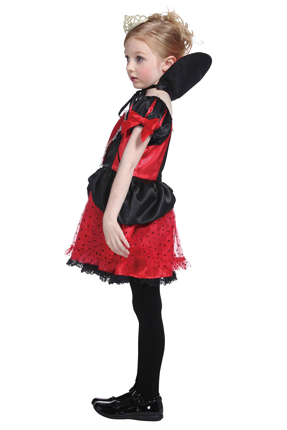 コスプレ ハロウィン キッズ こども ハートクイーンガール 100cm レッド【クリアストーン】