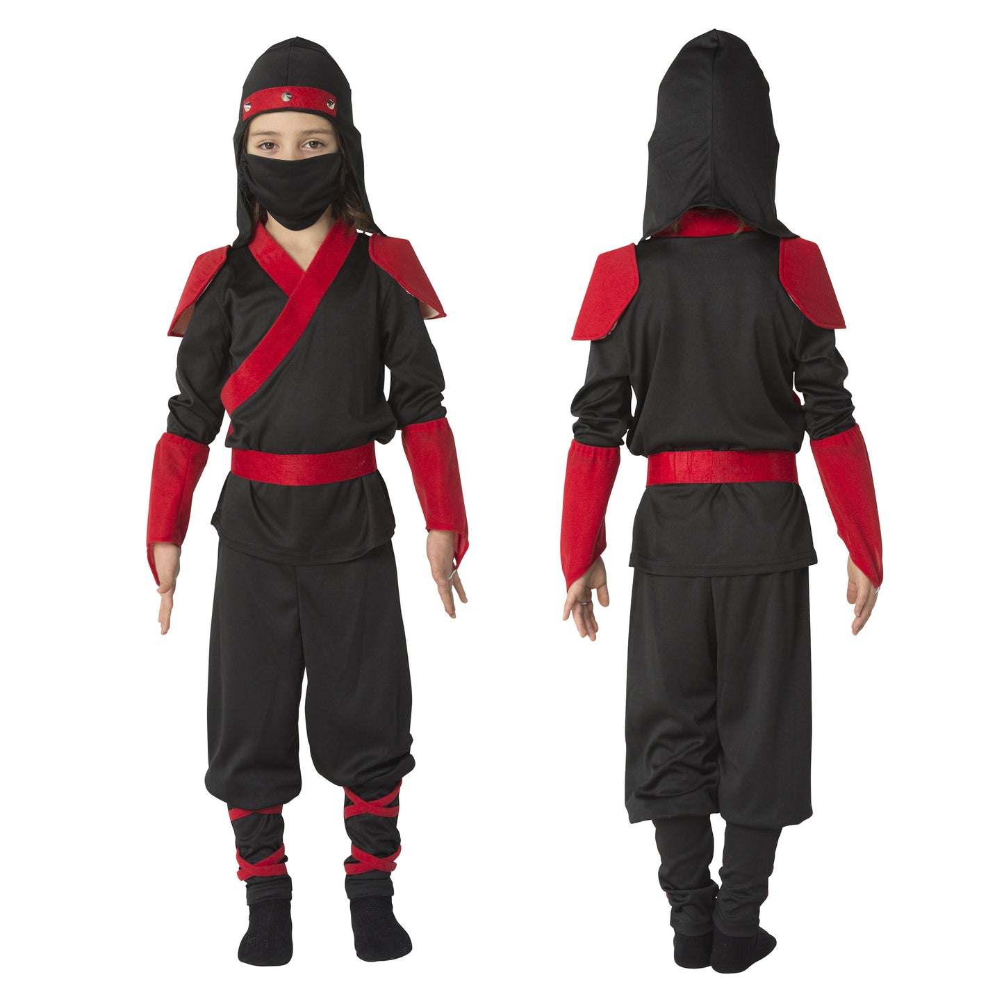 コスプレ キッズ こども 忍者 ハロウィン 忍者ファイター 男の子 120cm ブラック 【クリアストーン】