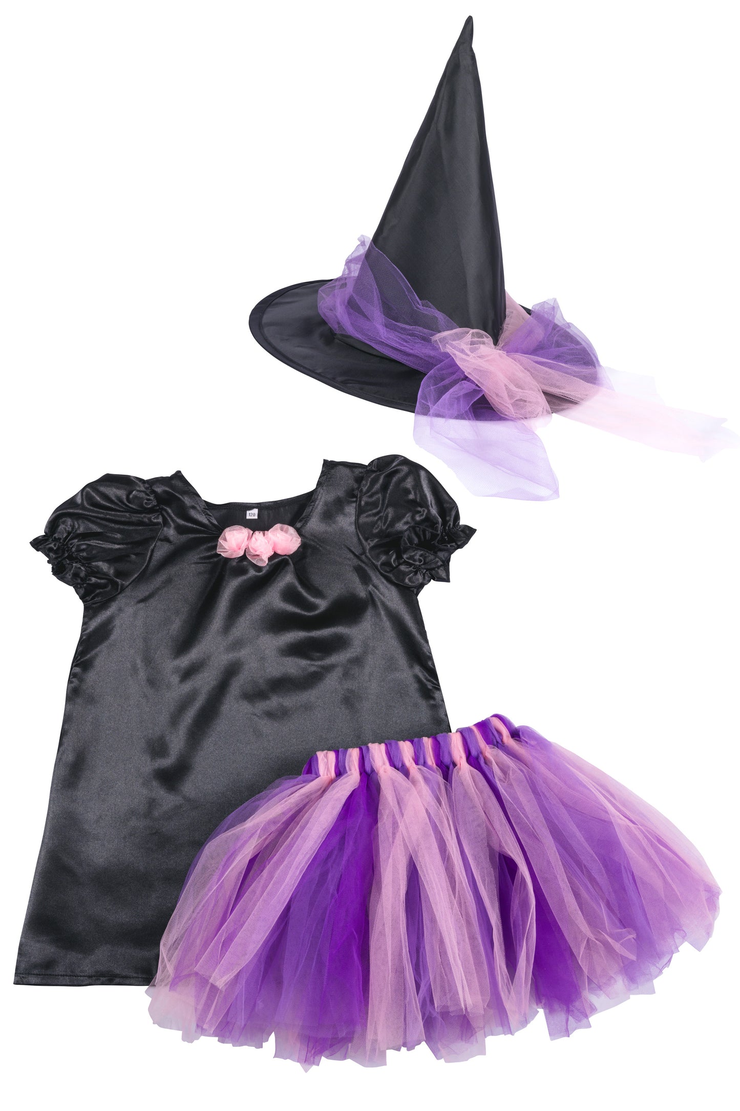 コスプレ キッズ こども 魔女 ハロウィン ヴィオレットウィッチ 女の子 120/140cm パープル 【クリアストーン】