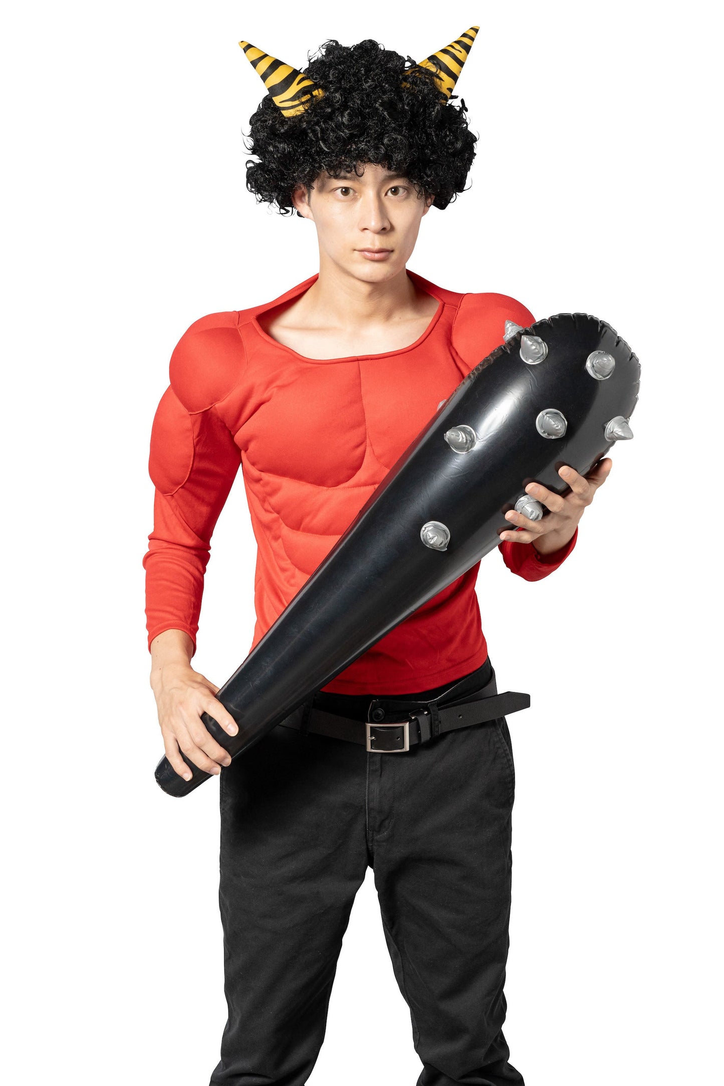 コスプレ 節分 鬼 ドデカこん棒 76cm ユニセックス ブラック/レッド 【クリアストーン】