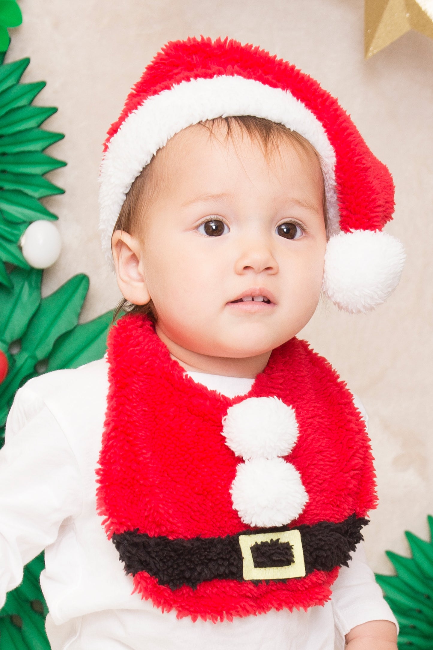 コスプレ ベビー 赤ちゃん クリスマス サンタスタイセット レッド【クリアストーン】