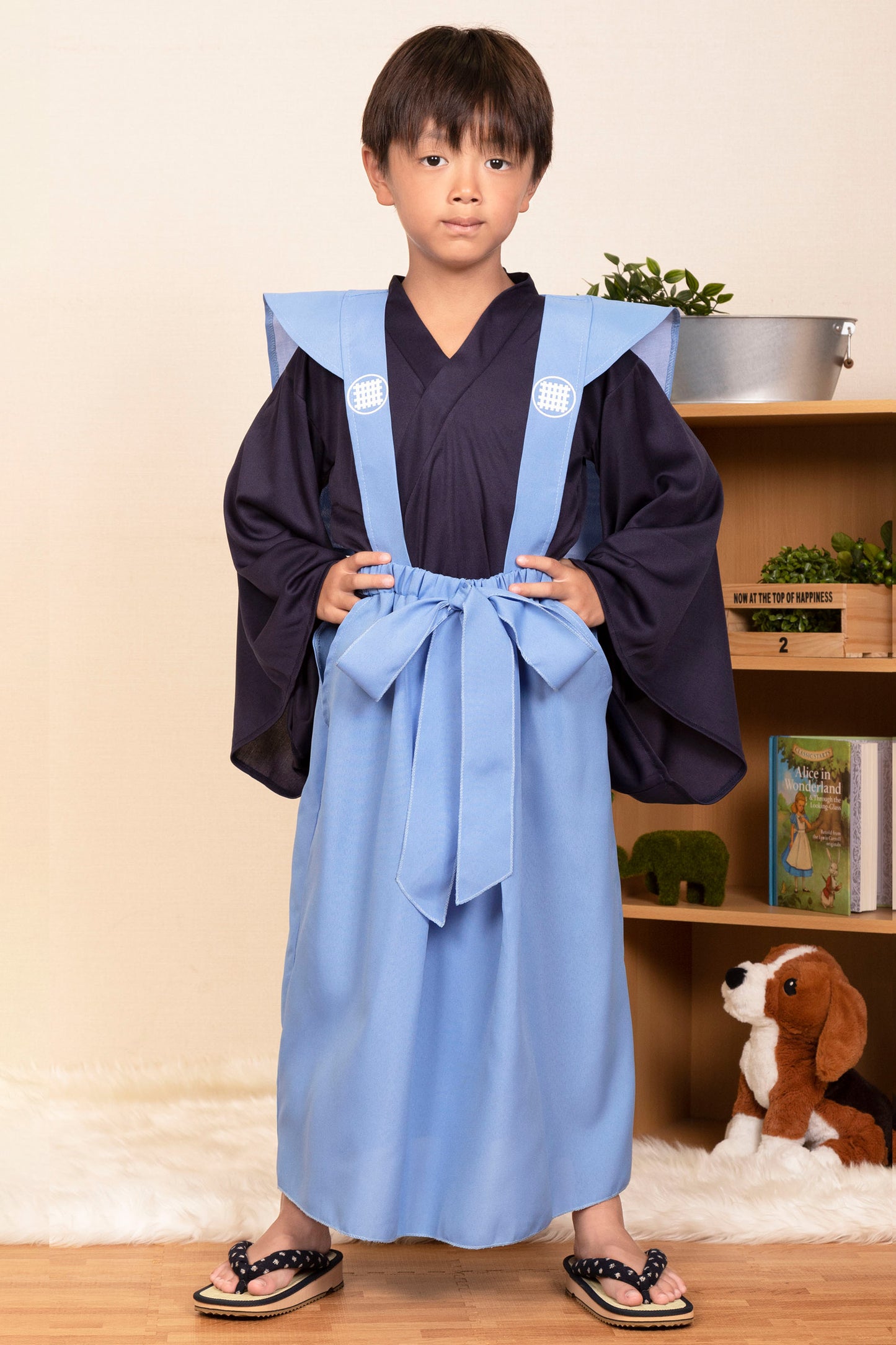 コスプレ キッズ こども キッズジョブ 奉行 120cm ブラック【クリアストーン】