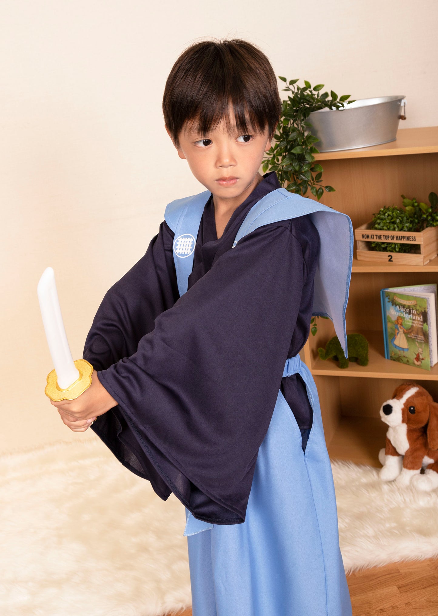 コスプレ キッズ こども キッズジョブ 奉行 120cm ブラック【クリアストーン】
