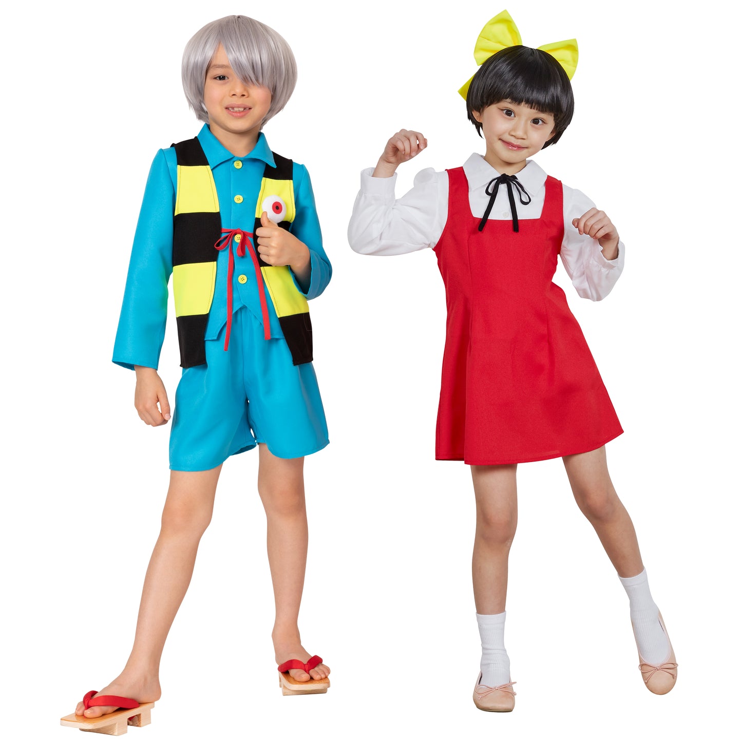 コスプレ キッズ こども キャラクター ゲゲゲの鬼太郎公式 鬼太郎 100cm/120cm/140cm ブルー【クリアストーン】