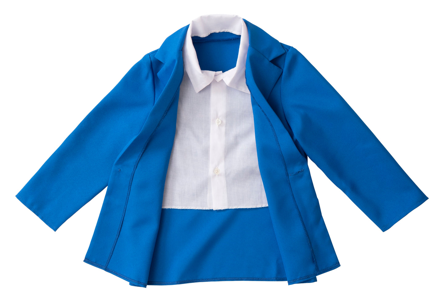 コスプレ キッズ こども キャラクター 名探偵 なり研 おぼっちゃん小学生 100cm/120cm/140cm ブルー【クリアストーン】