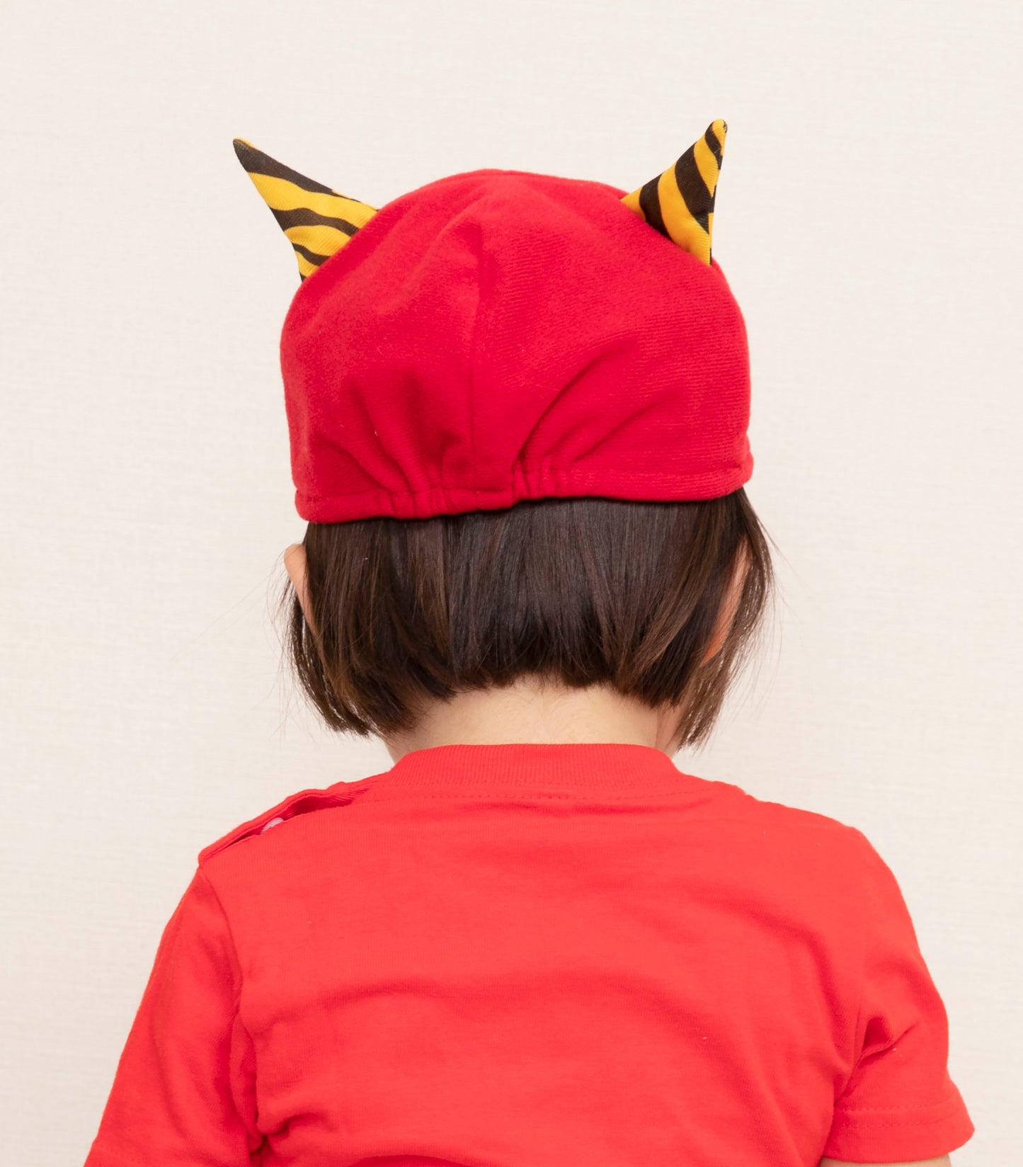コスプレ 節分 鬼 赤鬼キャップ 赤鬼 帽子 キャップ ベビー レッド【クリアストーン】
