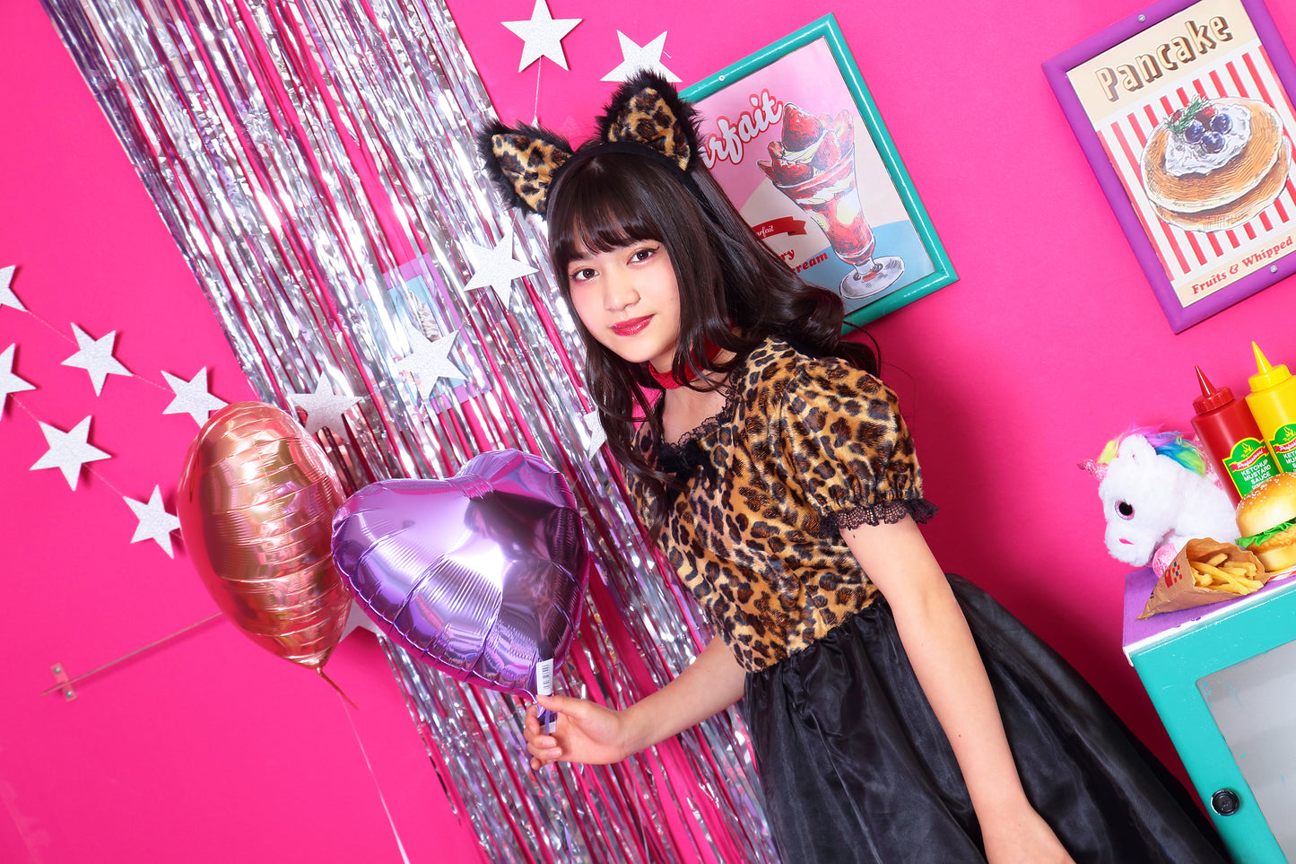 コスプレ ジュニア こども ヒョウ COSCHU! ルージュレオパード 140~150cm ブラウン【クリアストーン】