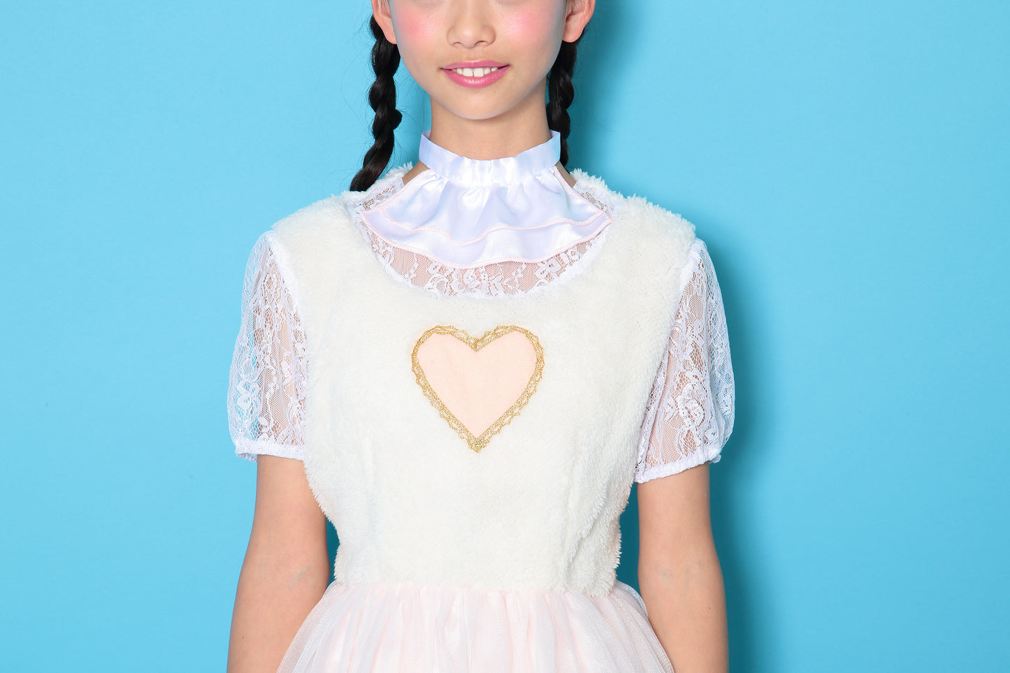 コスプレ ジュニア こども うさぎ COSCHU! ラブラビット 140~150cm ピンク ホワイト【クリアストーン】