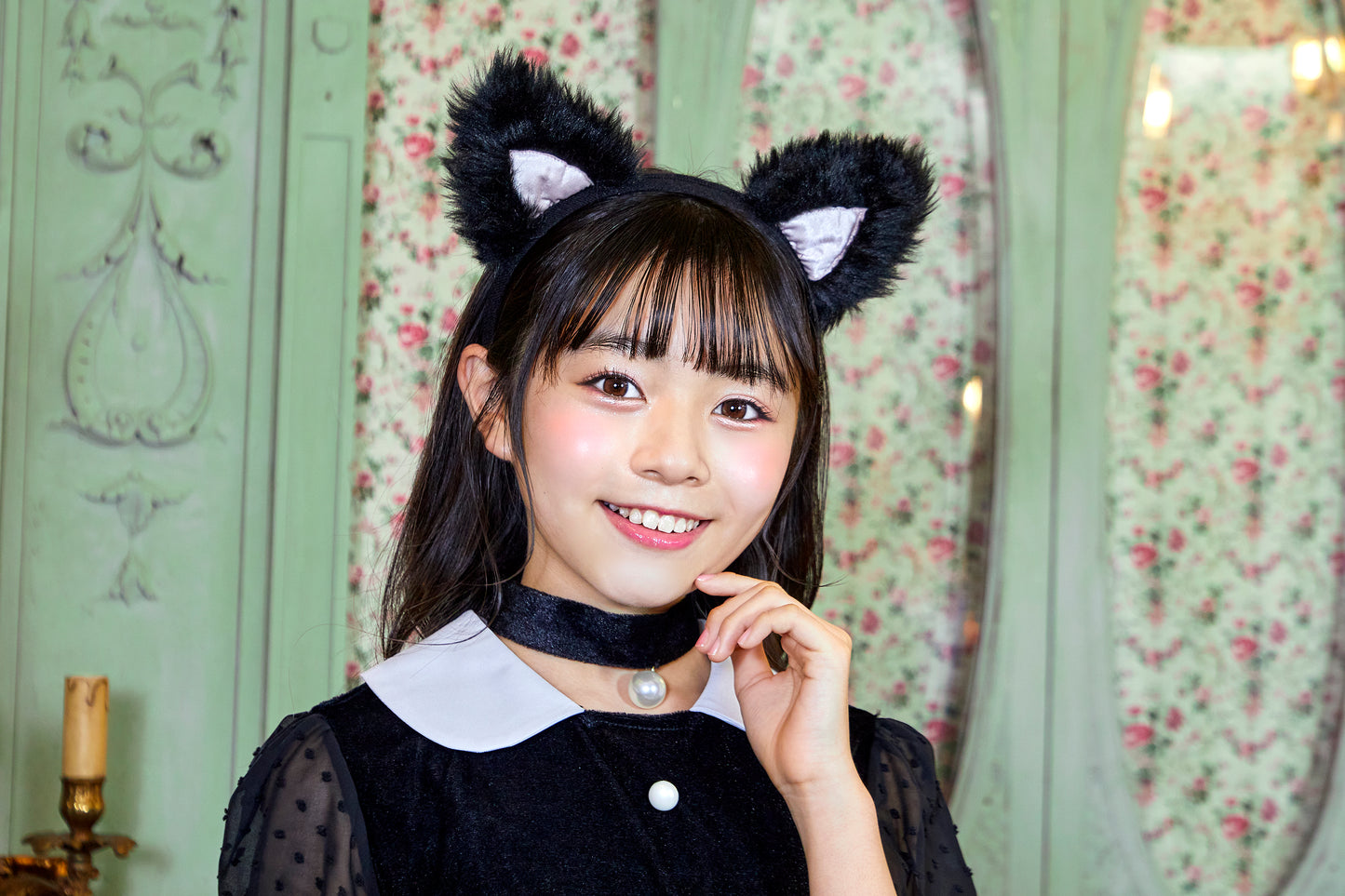 コスプレ ジュニア こども ねこ COSCHU! ガールズキャット 140~150cm ブラック【クリアストーン】