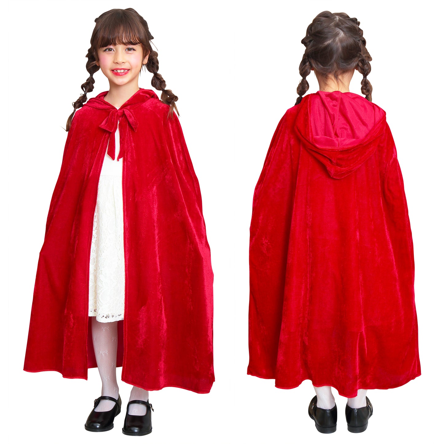 コスプレ キッズ こども 赤ずきん 小物 マント ハロウィン フォレストレッドマント レッド【クリアストーン】