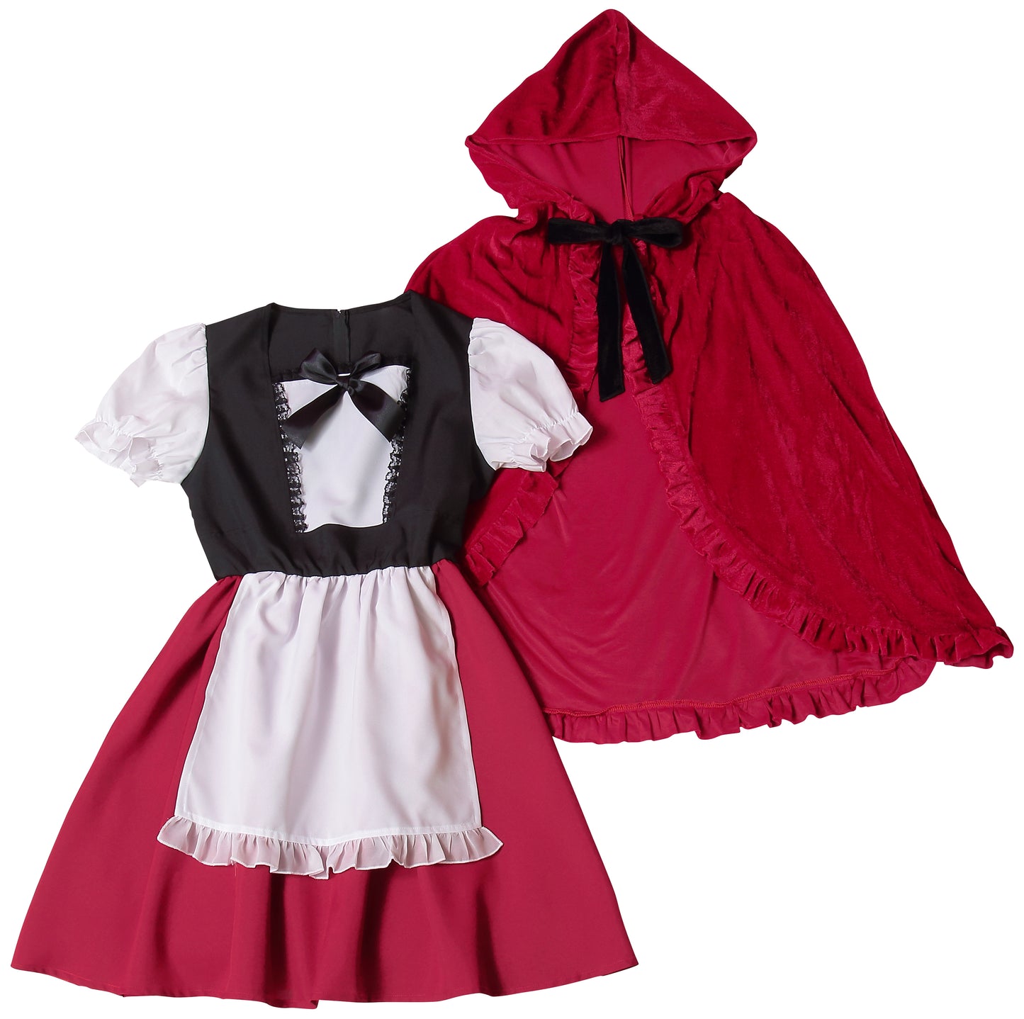 コスプレ ジュニア こども 赤ずきん COSCHU! レッドケープガール 140~150cm レッド【クリアストーン】