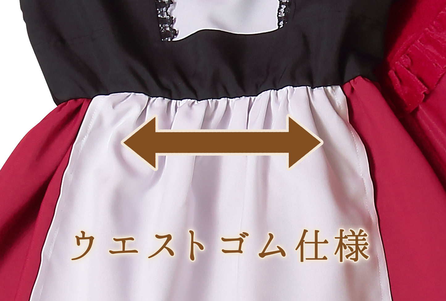 コスプレ ジュニア こども 赤ずきん COSCHU! レッドケープガール 140~150cm レッド【クリアストーン】