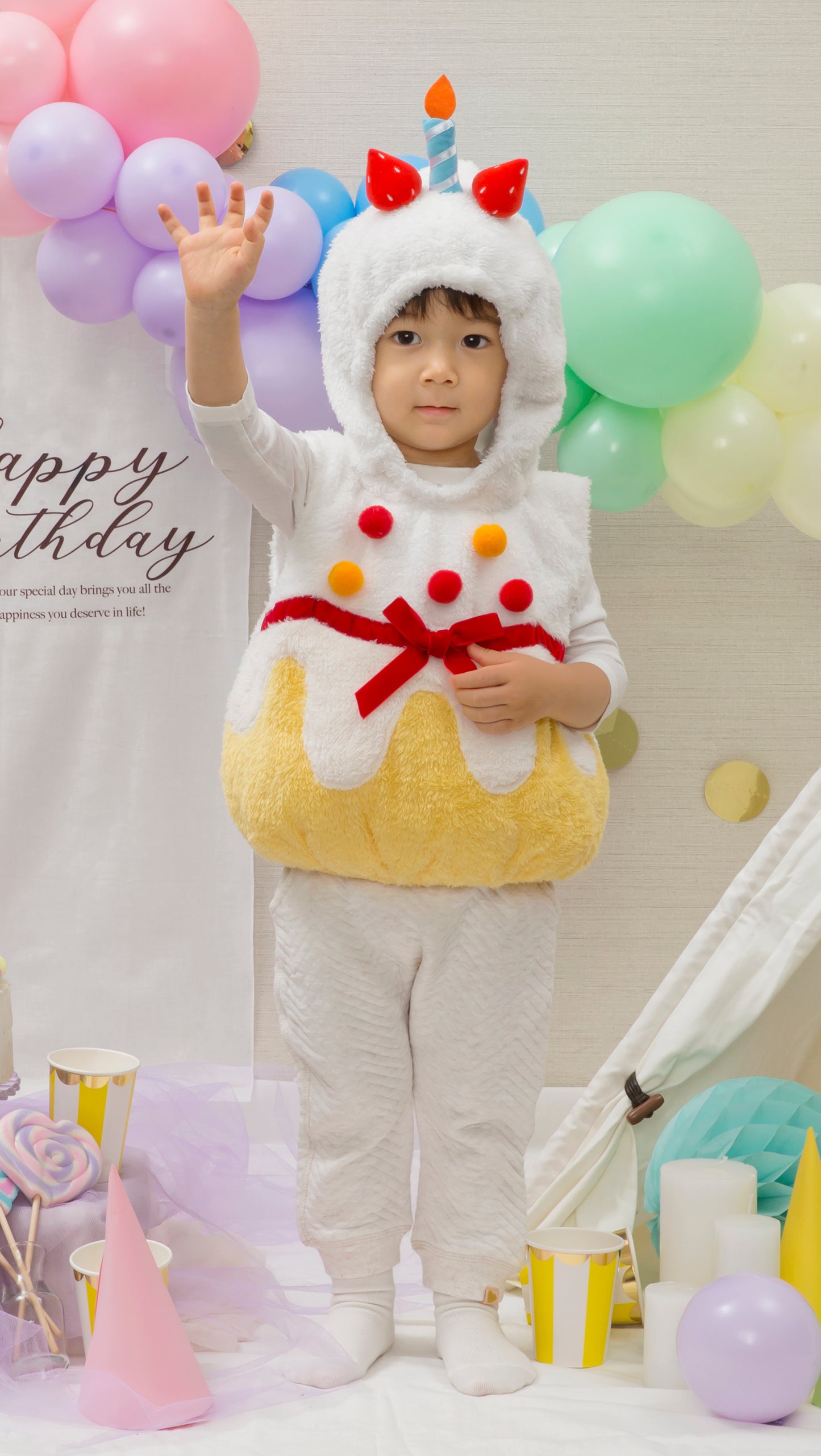 コスプレ 赤ちゃん 誕生日 マシュマロベビー マシュマロバースデー ベビー 80cm ホワイト【クリアストーン】