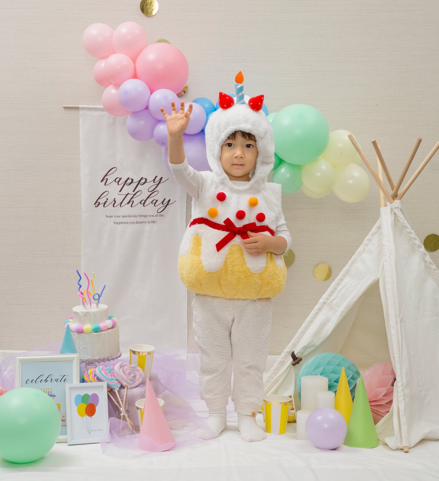 コスプレ 赤ちゃん 誕生日 マシュマロベビー マシュマロバースデー ベビー 80cm ホワイト【クリアストーン】