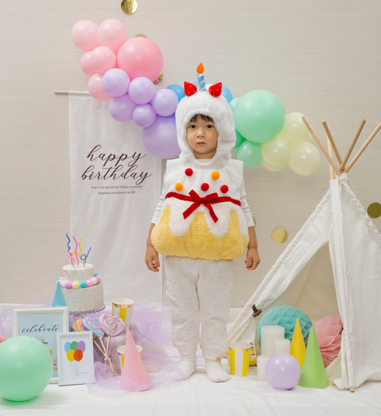 コスプレ 赤ちゃん 誕生日 マシュマロベビー マシュマロバースデー ベビー 80cm ホワイト【クリアストーン】
