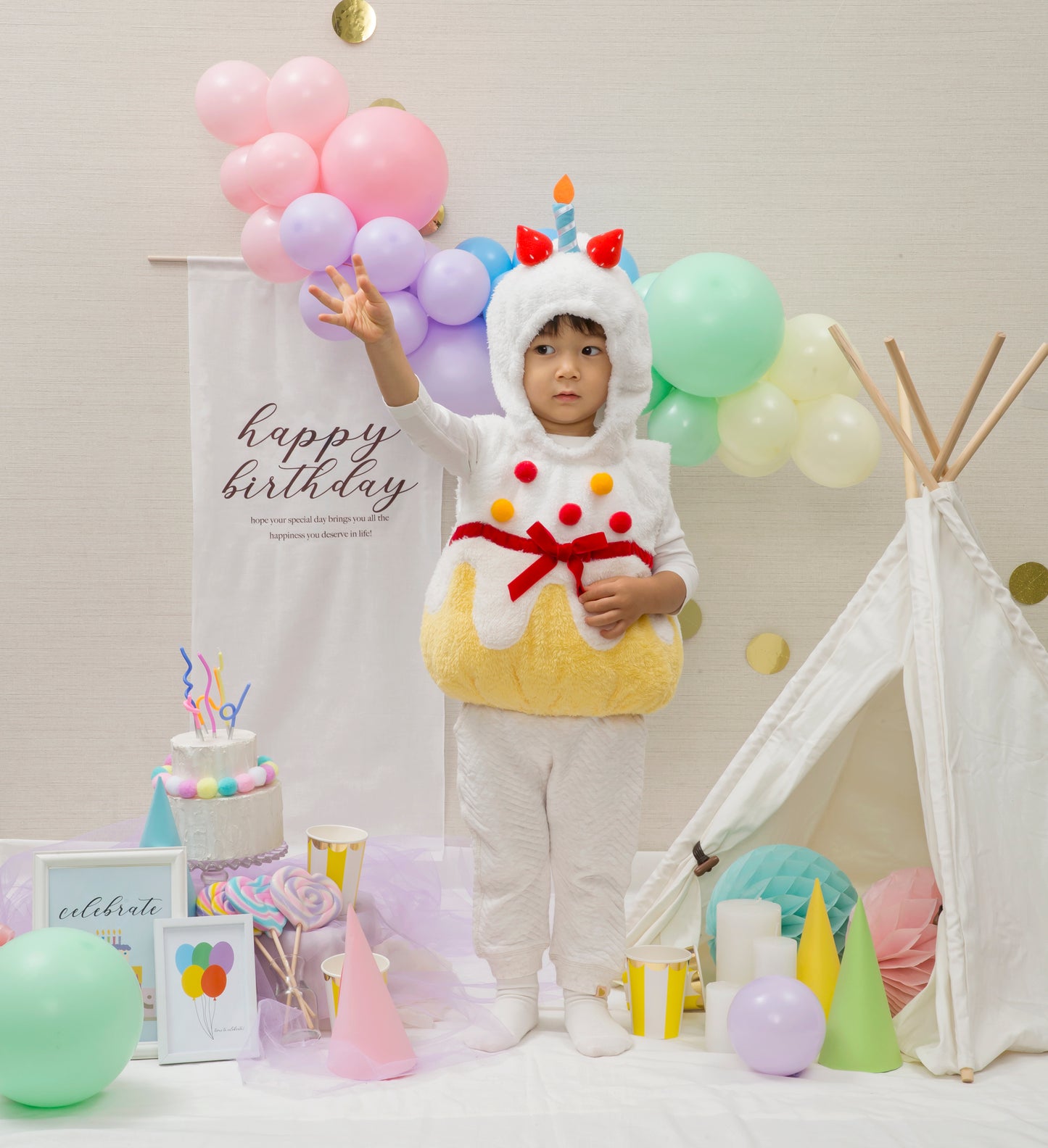 コスプレ 赤ちゃん 誕生日 マシュマロベビー マシュマロバースデー ベビー 80cm ホワイト【クリアストーン】