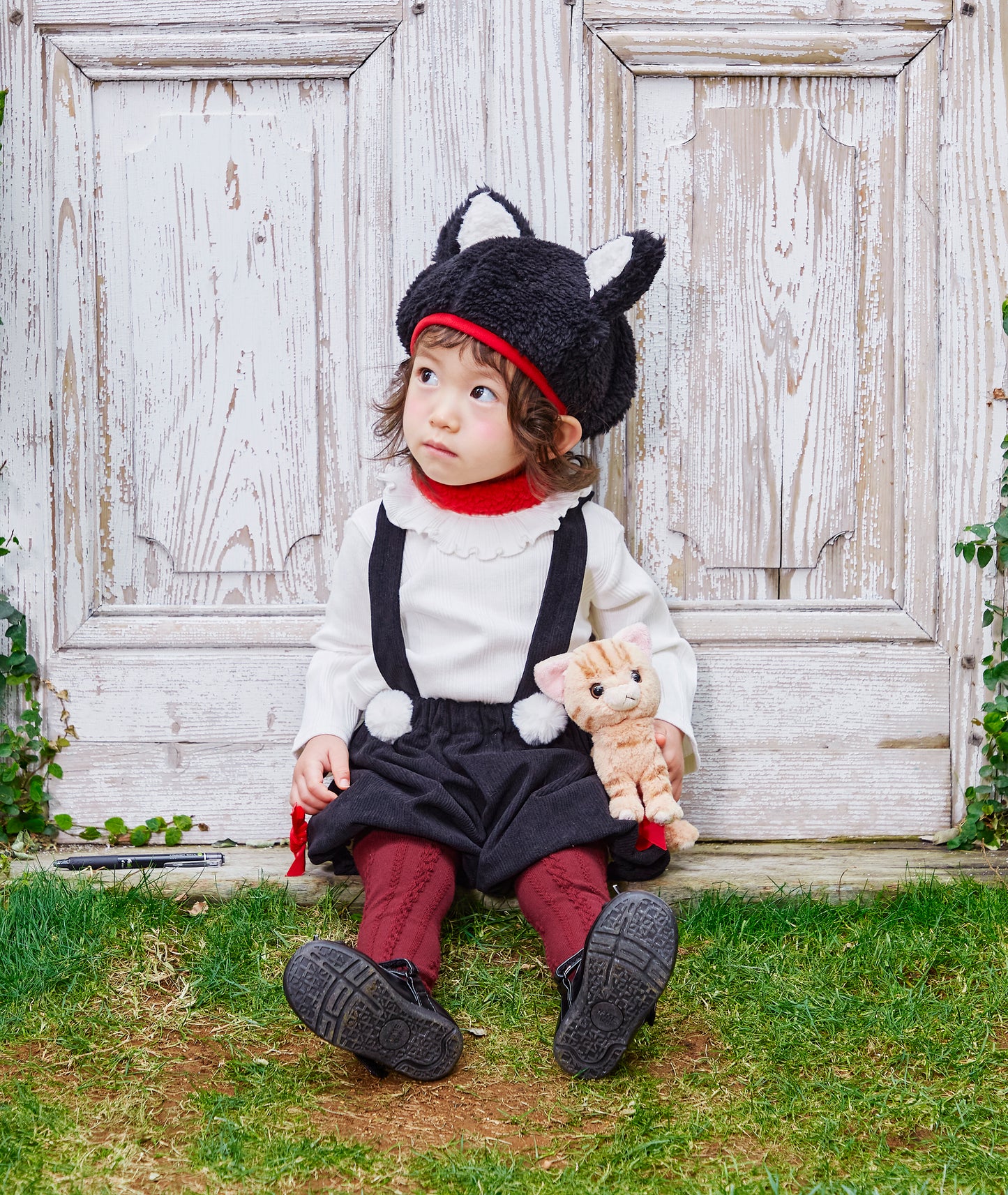コスプレ ベビー 赤ちゃん ねこ アニマル 動物 ハニーテイル キャット 80cm モノトーン【クリアストーン】