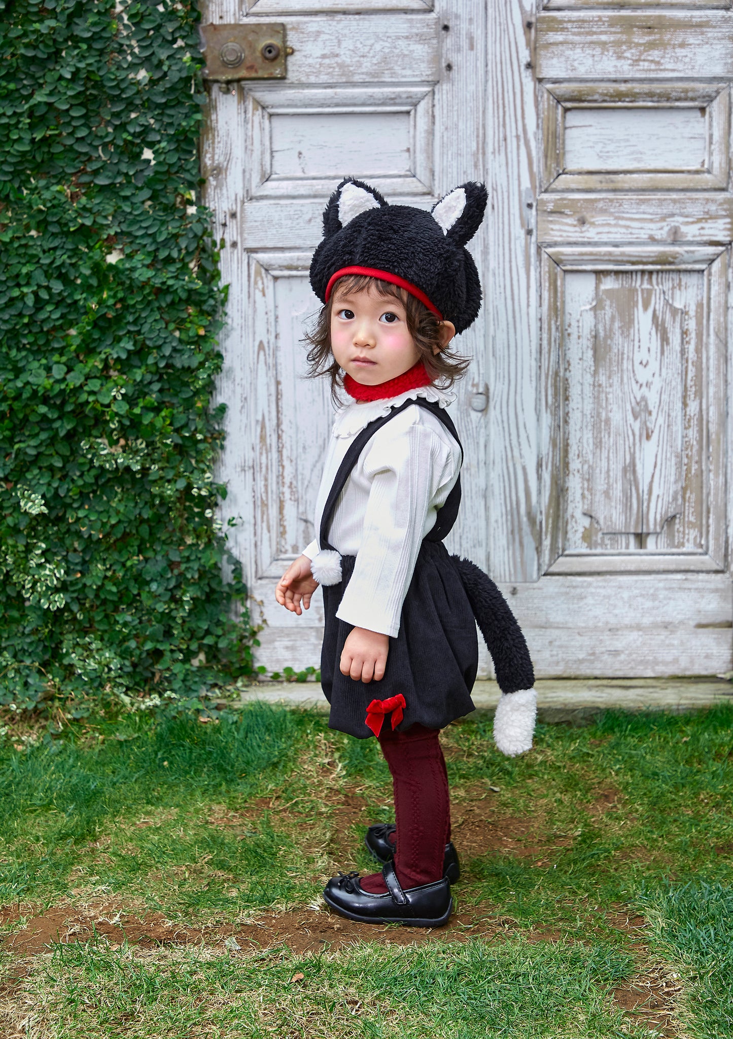 コスプレ ベビー 赤ちゃん ねこ アニマル 動物 ハニーテイル キャット 80cm モノトーン【クリアストーン】