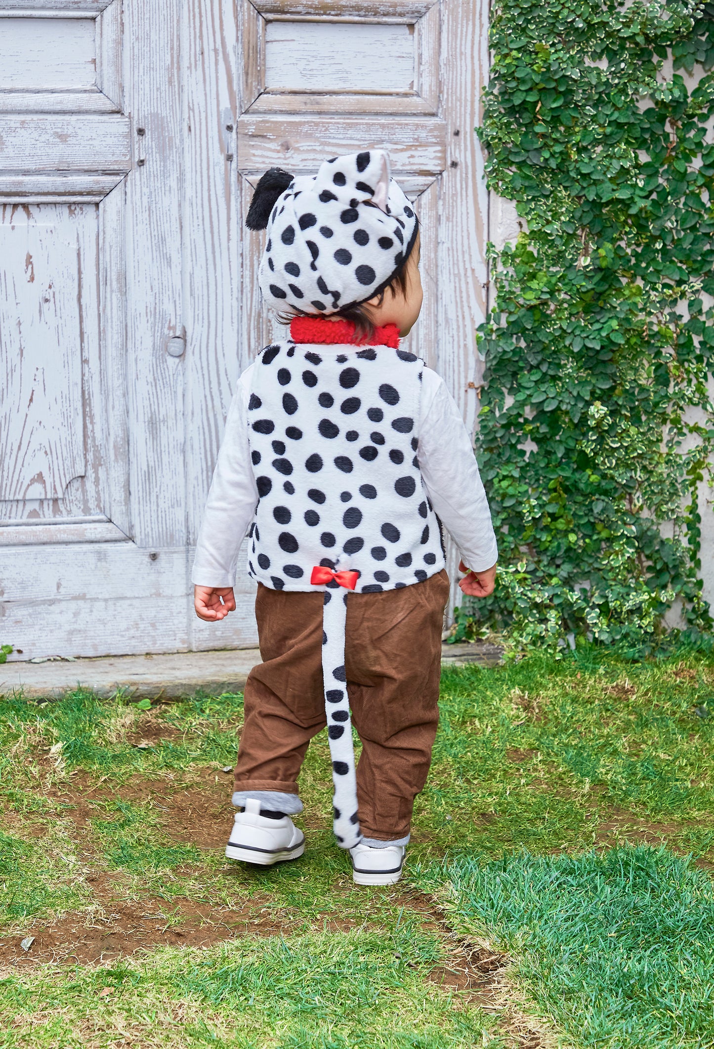 コスプレ ベビー 赤ちゃん ダルメシアン アニマル 動物 ハニーテイル ダルメシアン 80cm モノトーン【クリアストーン】