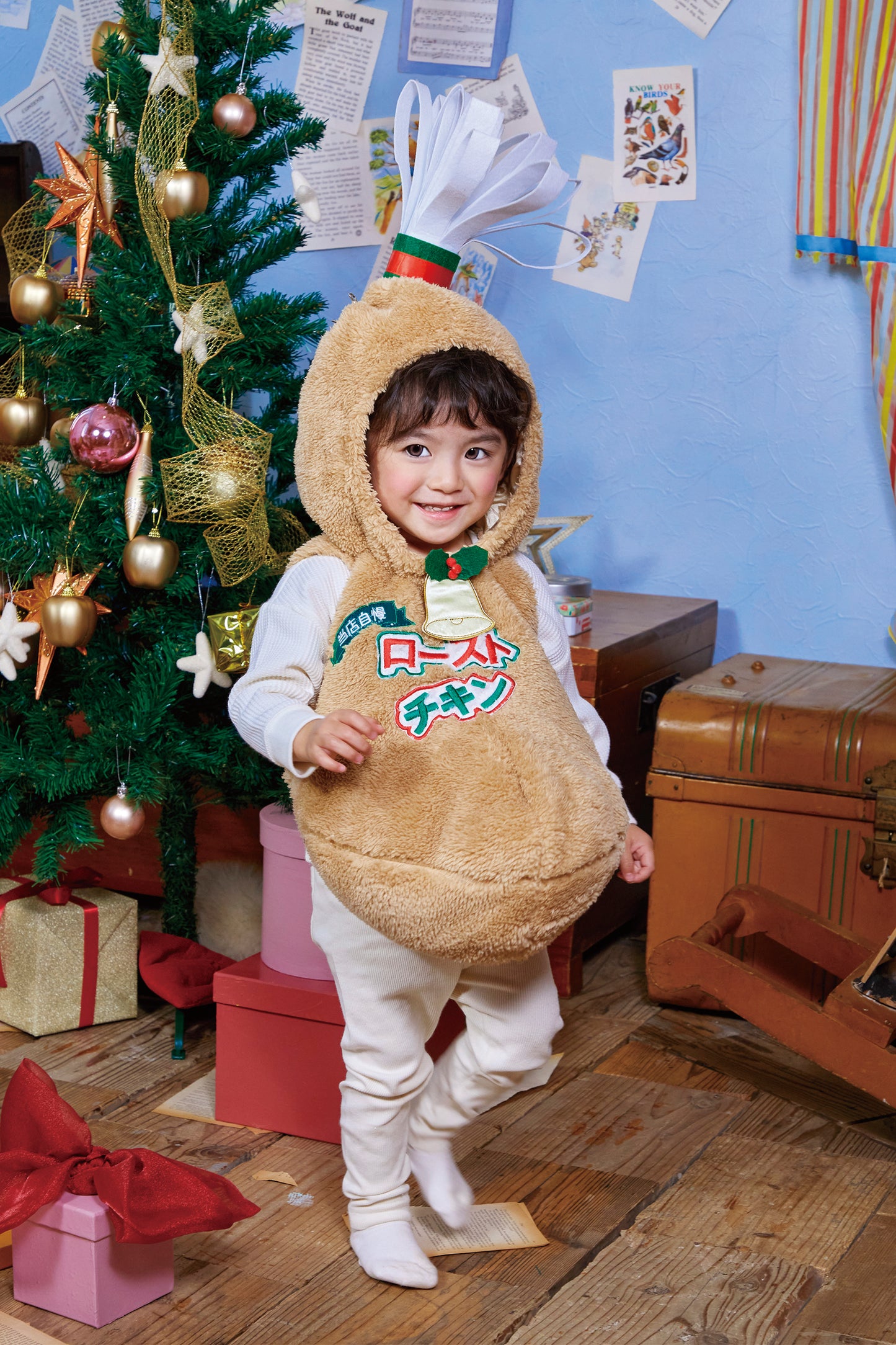 コスプレ ベビー クリスマス 赤ちゃん チキン マシュマロベビー マシュマロチキン ベビー 80cm ベージュ【クリアストーン】