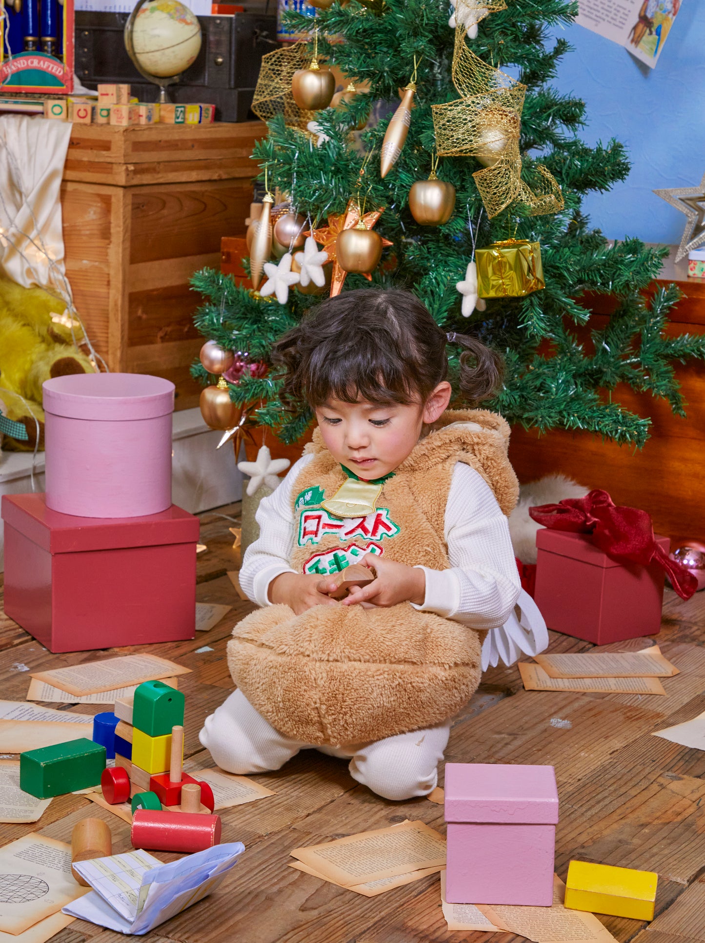 コスプレ ベビー クリスマス 赤ちゃん チキン マシュマロベビー マシュマロチキン ベビー 80cm ベージュ【クリアストーン】
