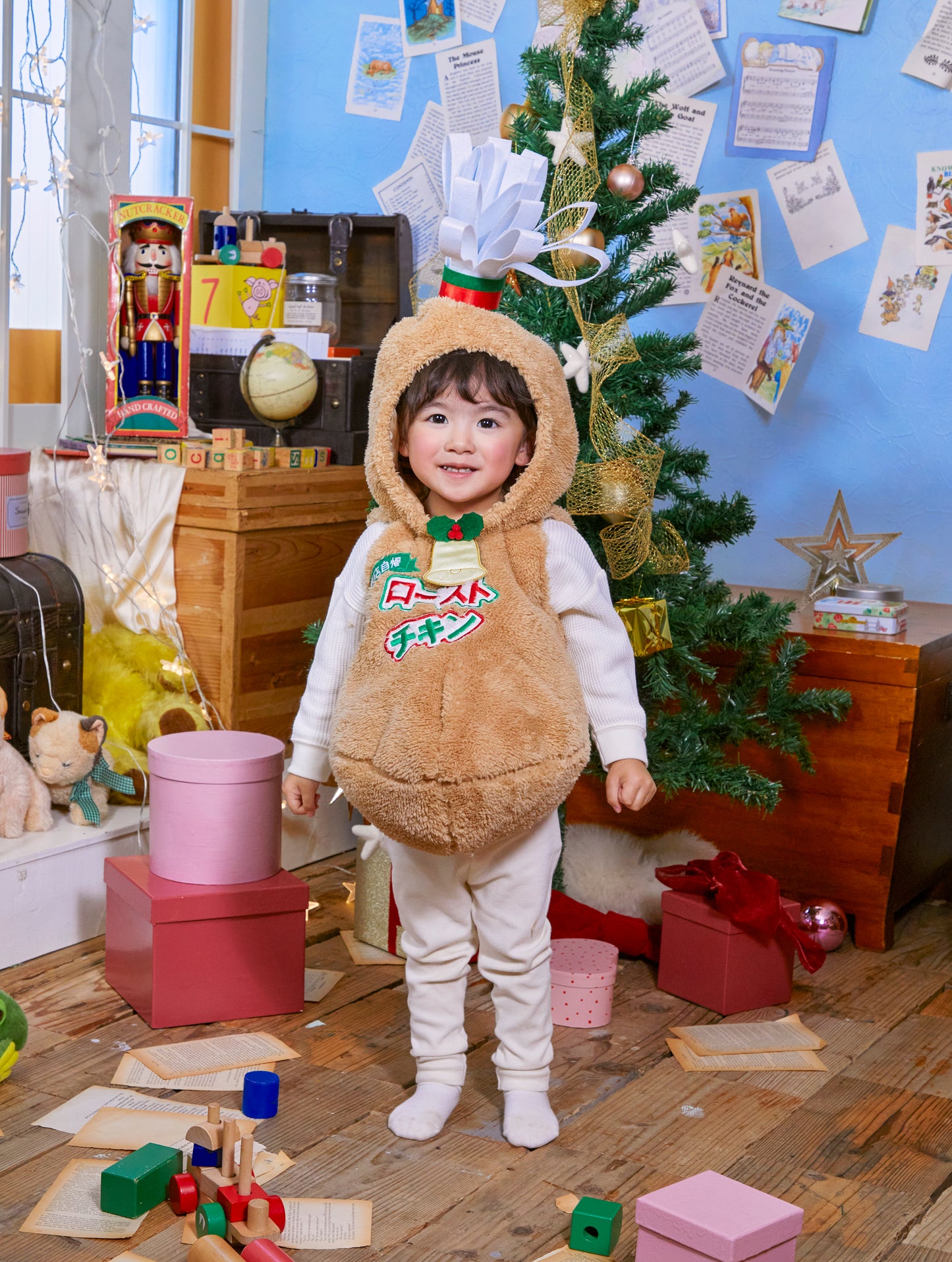 コスプレ ベビー クリスマス 赤ちゃん チキン マシュマロベビー マシュマロチキン ベビー 80cm ベージュ【クリアストーン】
