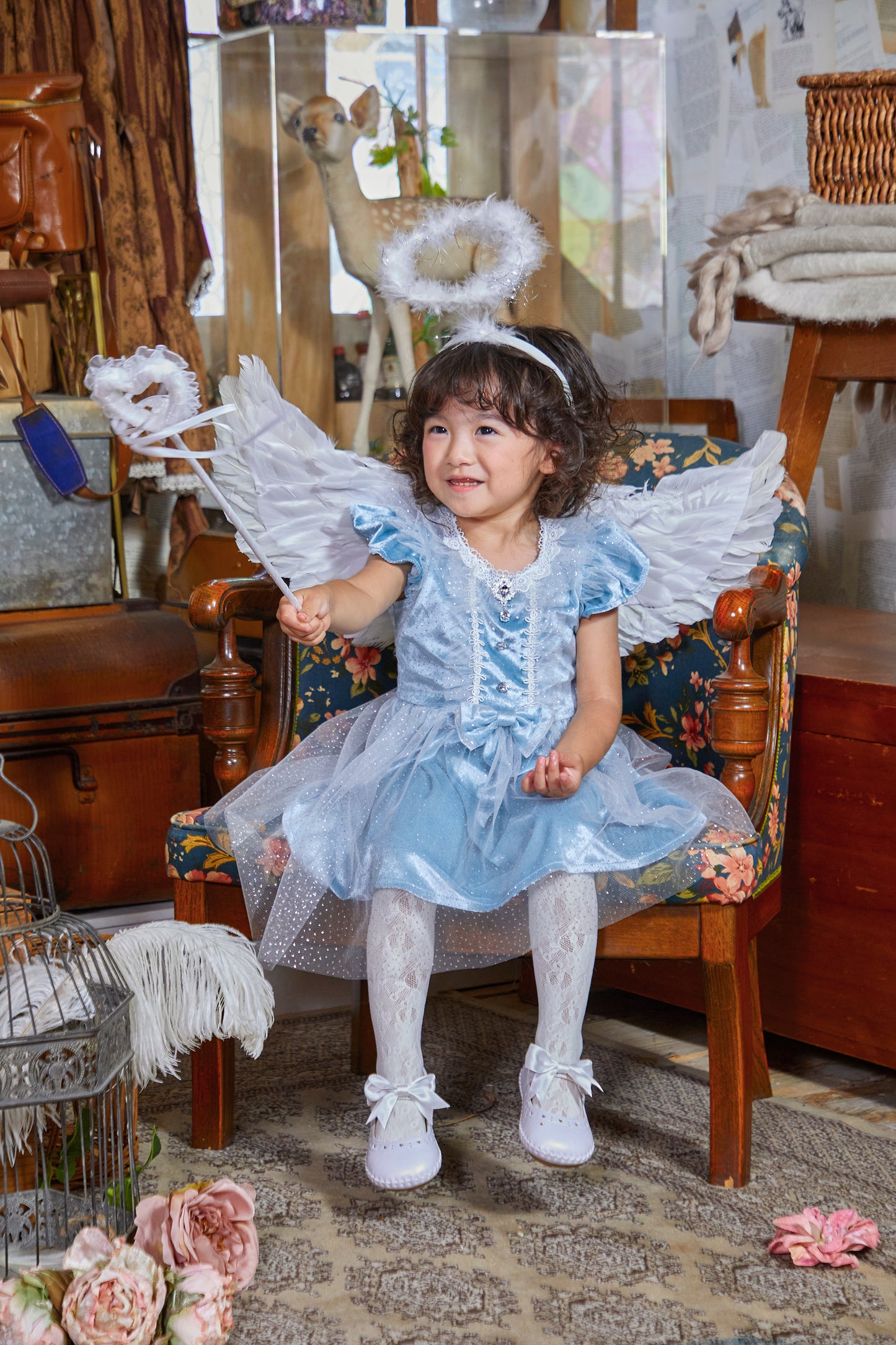 コスプレ ベビー 赤ちゃん 天使 エンジェル グレースチャーム クリスタルエンジェル 85~95cm ブルー【クリアストーン】