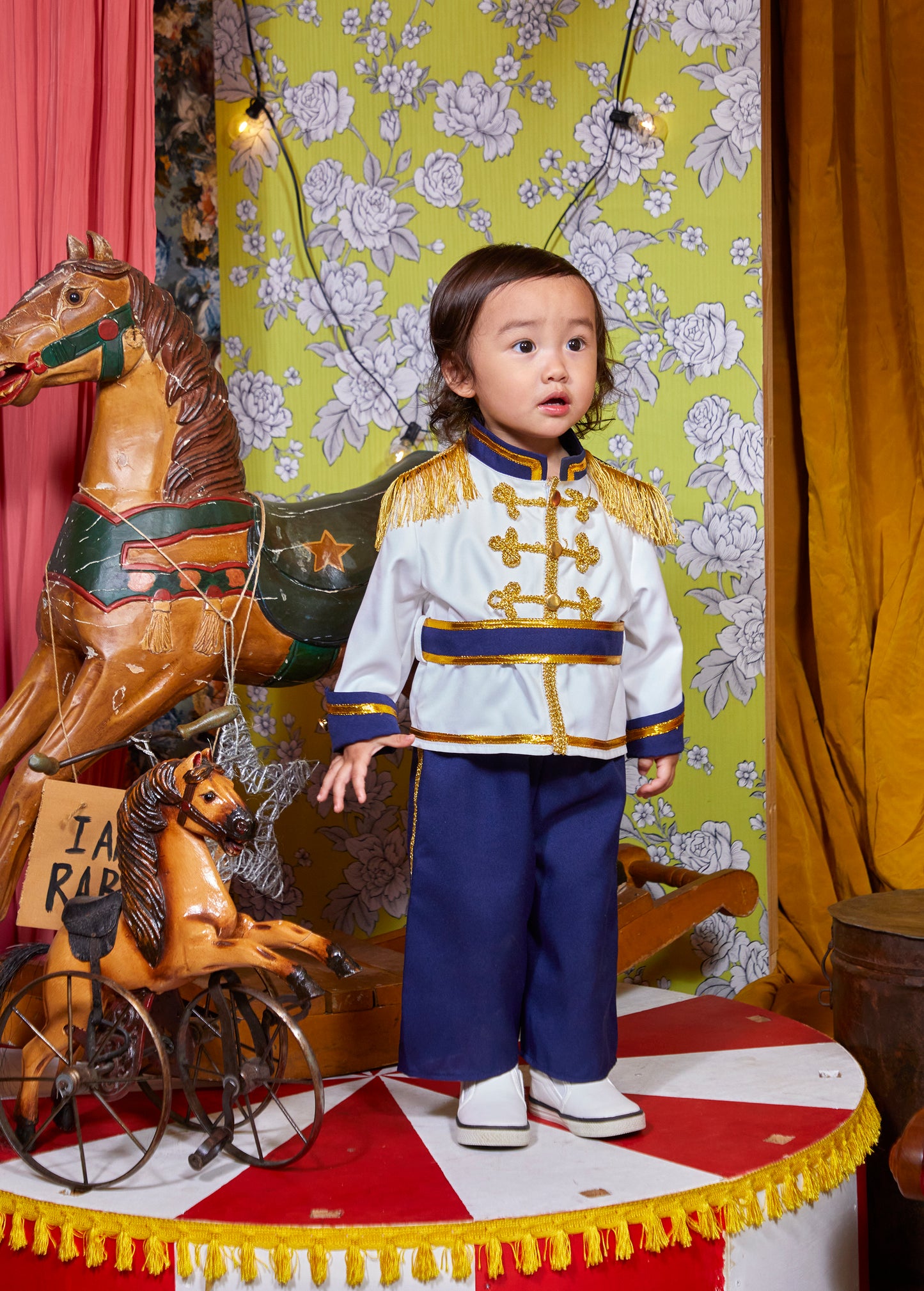 コスプレ ベビー 赤ちゃん 王子 王子様 グレースチャーム ロイヤルプリンス 85~95cm ネイビー【クリアストーン】