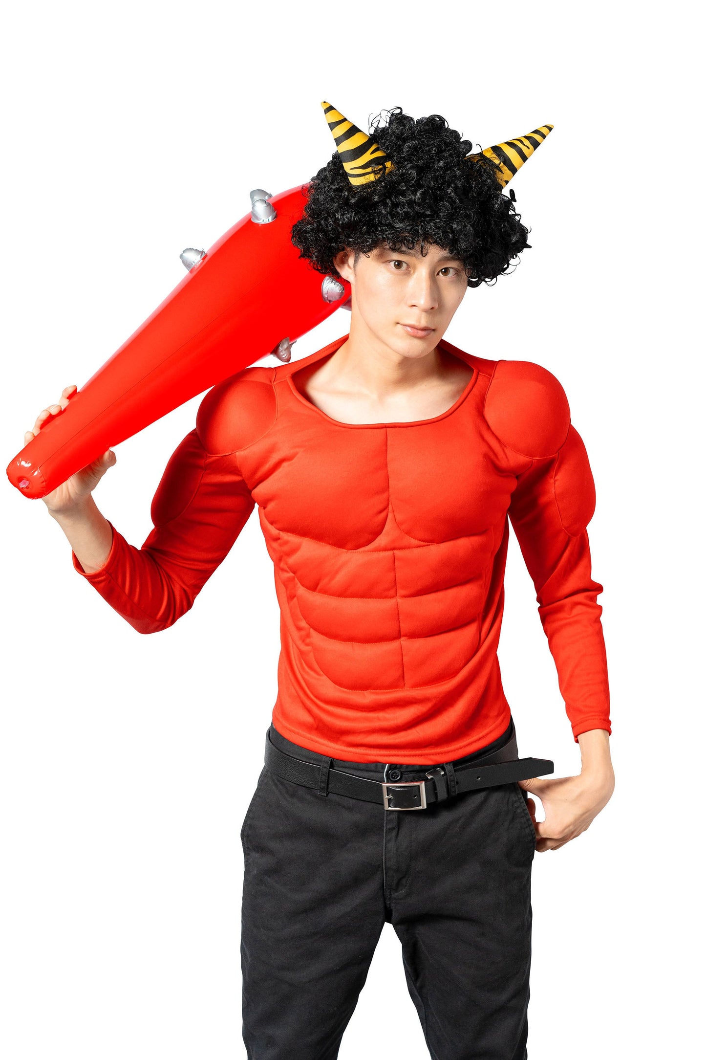 コスプレ 節分 鬼 ドデカこん棒 76cm ユニセックス ブラック/レッド 【クリアストーン】