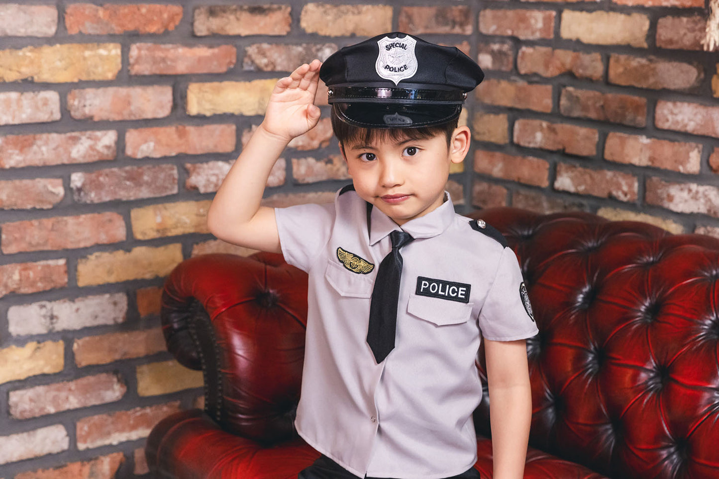 コスプレ ジュニア キッズ こども 帽子 ブラックポリスハット キッズサイズ ブラック【クリアストーン】