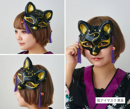 [New] コスプレ小物 きつね お面 和風お面 狐面 ユニセックス フリーサイズ ホワイト/ブラック/レッド 【クリアストーン】