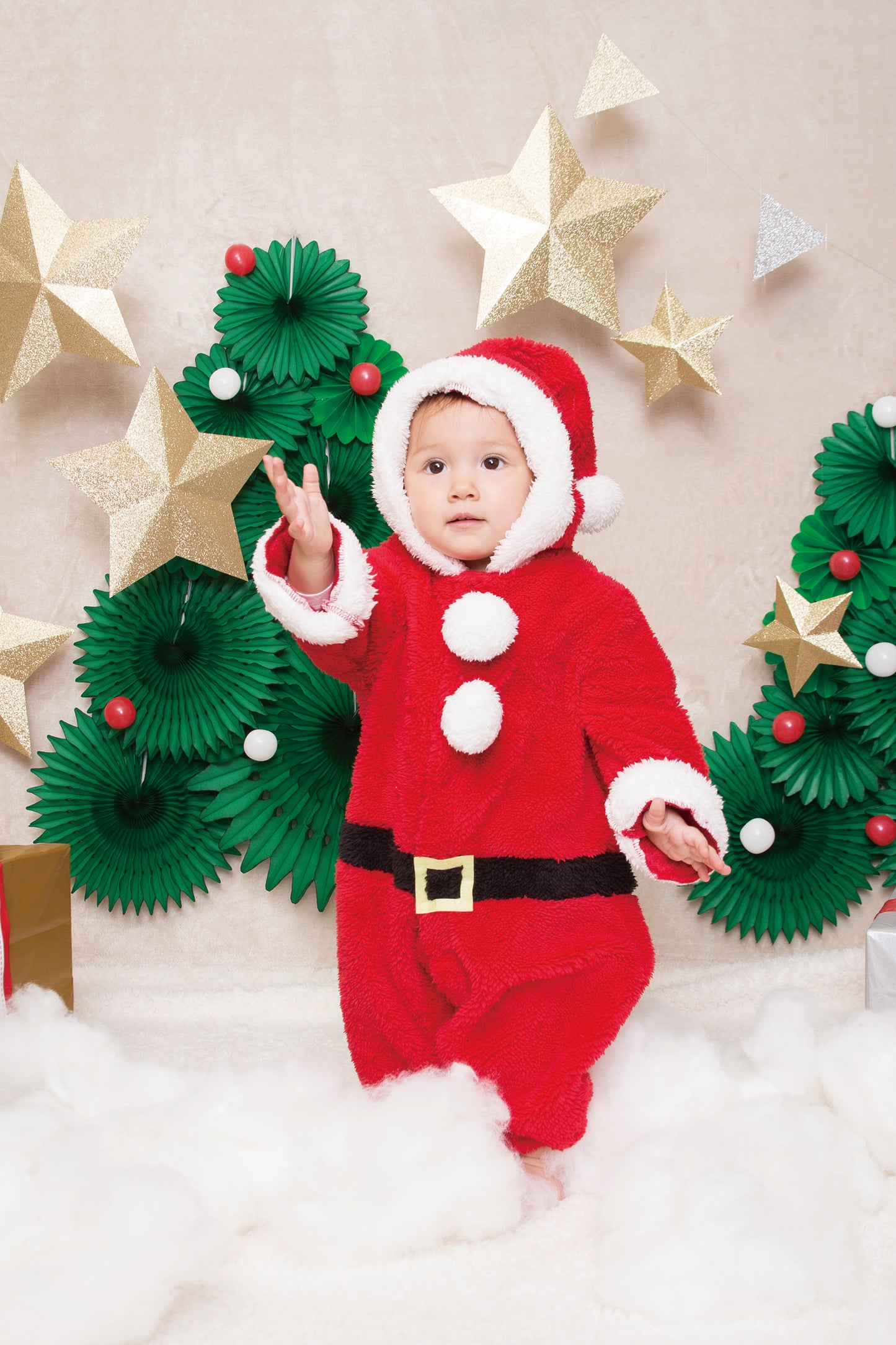 コスプレ ベビー クリスマス 赤ちゃん サンタクロース マシュマロベビー マシュマロサンタ 80cm レッド【クリアストーン】