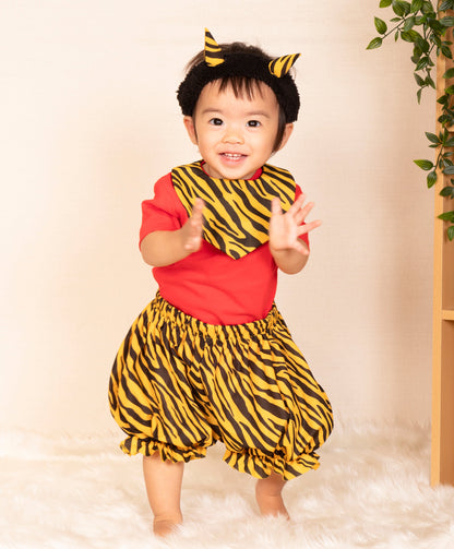 コスプレ 節分 鬼 鬼っ子スタイセット スタイ ベビー イエロー【クリアストーン】