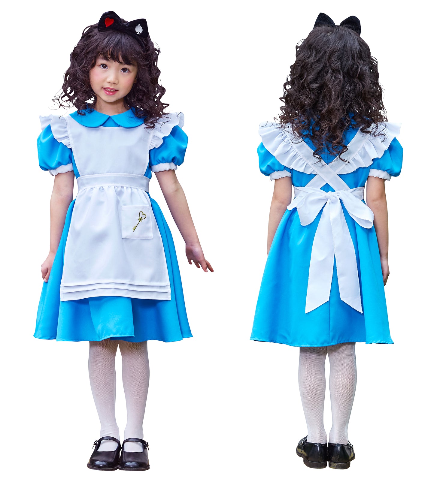 コスプレ キッズ こども アリス ハロウィン フォレストアリスガール 100cm/120cm/140cm ブルー【クリアストーン】