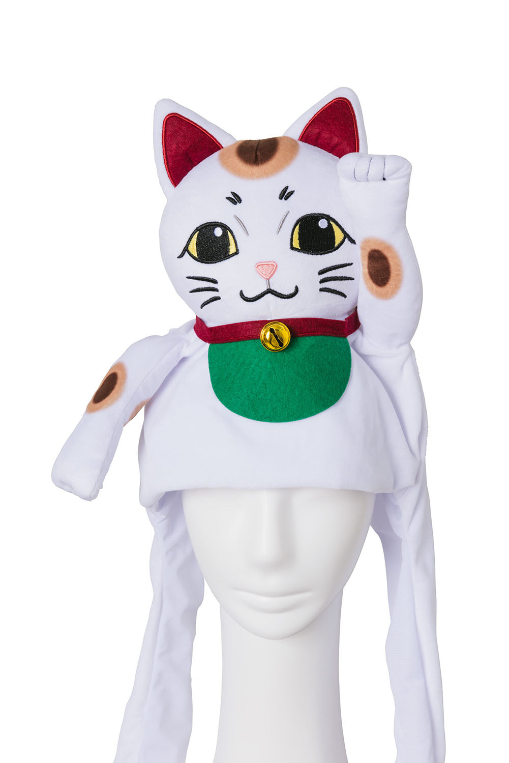 [New] コスプレ小物 ねこ パタパタハット 招き猫 ユニセックス フリーサイズ ホワイト【クリアストーン】