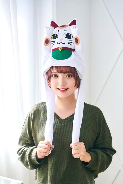[New] コスプレ小物 ねこ パタパタハット 招き猫 ユニセックス フリーサイズ ホワイト【クリアストーン】
