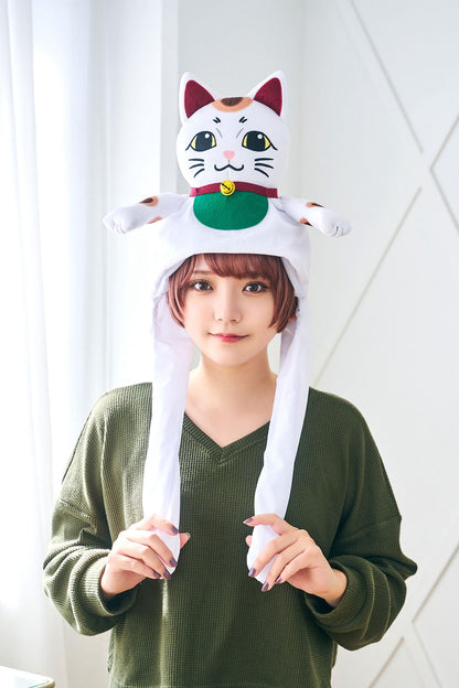 [New] コスプレ小物 ねこ パタパタハット 招き猫 ユニセックス フリーサイズ ホワイト【クリアストーン】