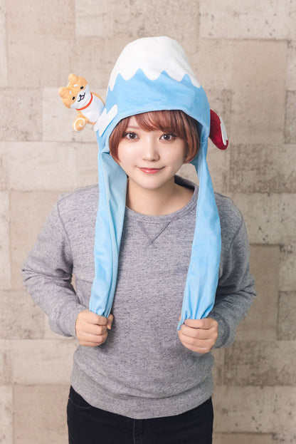[New] コスプレ小物 いぬ 富士山 パタパタハット しば犬富士山 ユニセックス フリーサイズ ブルー【クリアストーン】