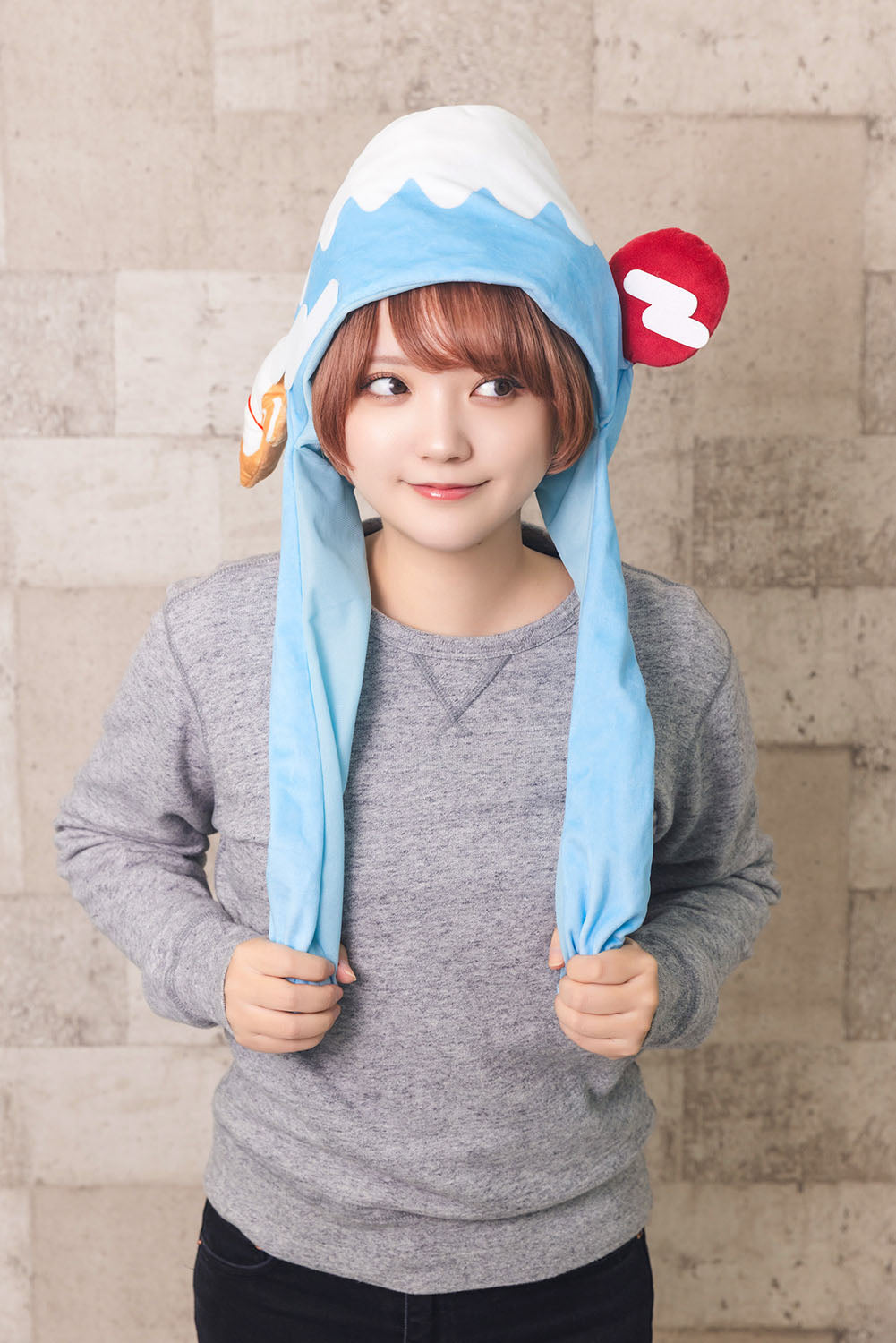 [New] コスプレ小物 いぬ 富士山 パタパタハット しば犬富士山 ユニセックス フリーサイズ ブルー【クリアストーン】