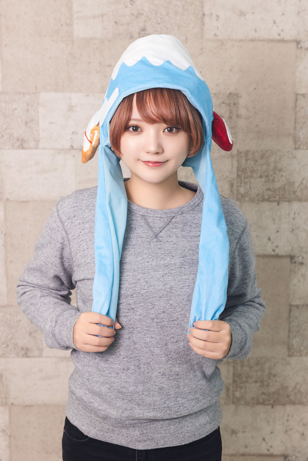 [New] コスプレ小物 いぬ 富士山 パタパタハット しば犬富士山 ユニセックス フリーサイズ ブルー【クリアストーン】