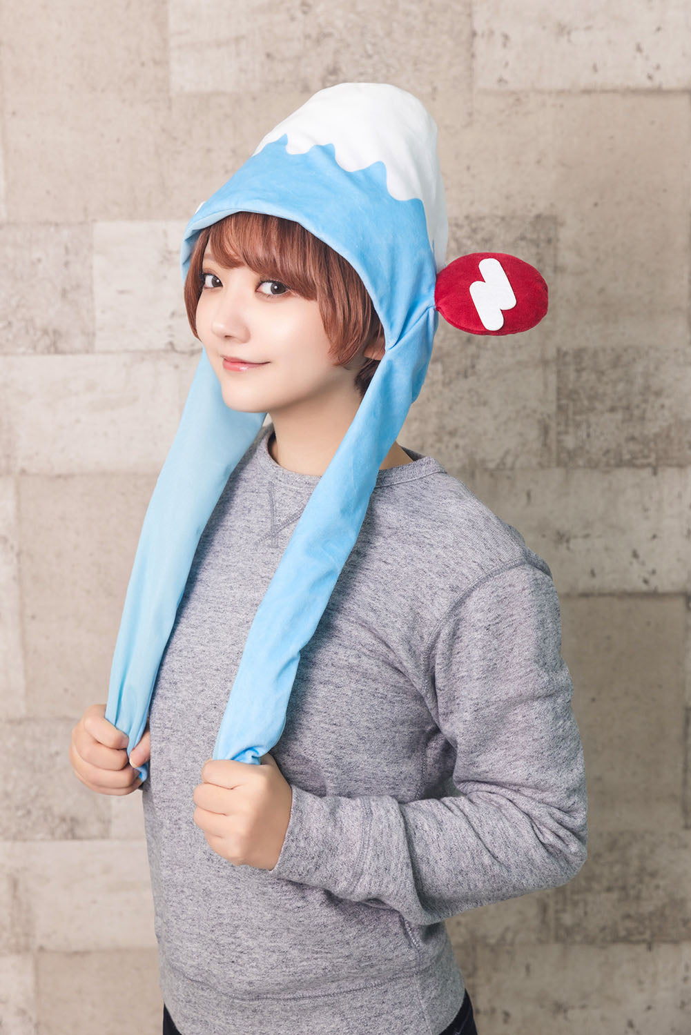 [New] コスプレ小物 いぬ 富士山 パタパタハット しば犬富士山 ユニセックス フリーサイズ ブルー【クリアストーン】