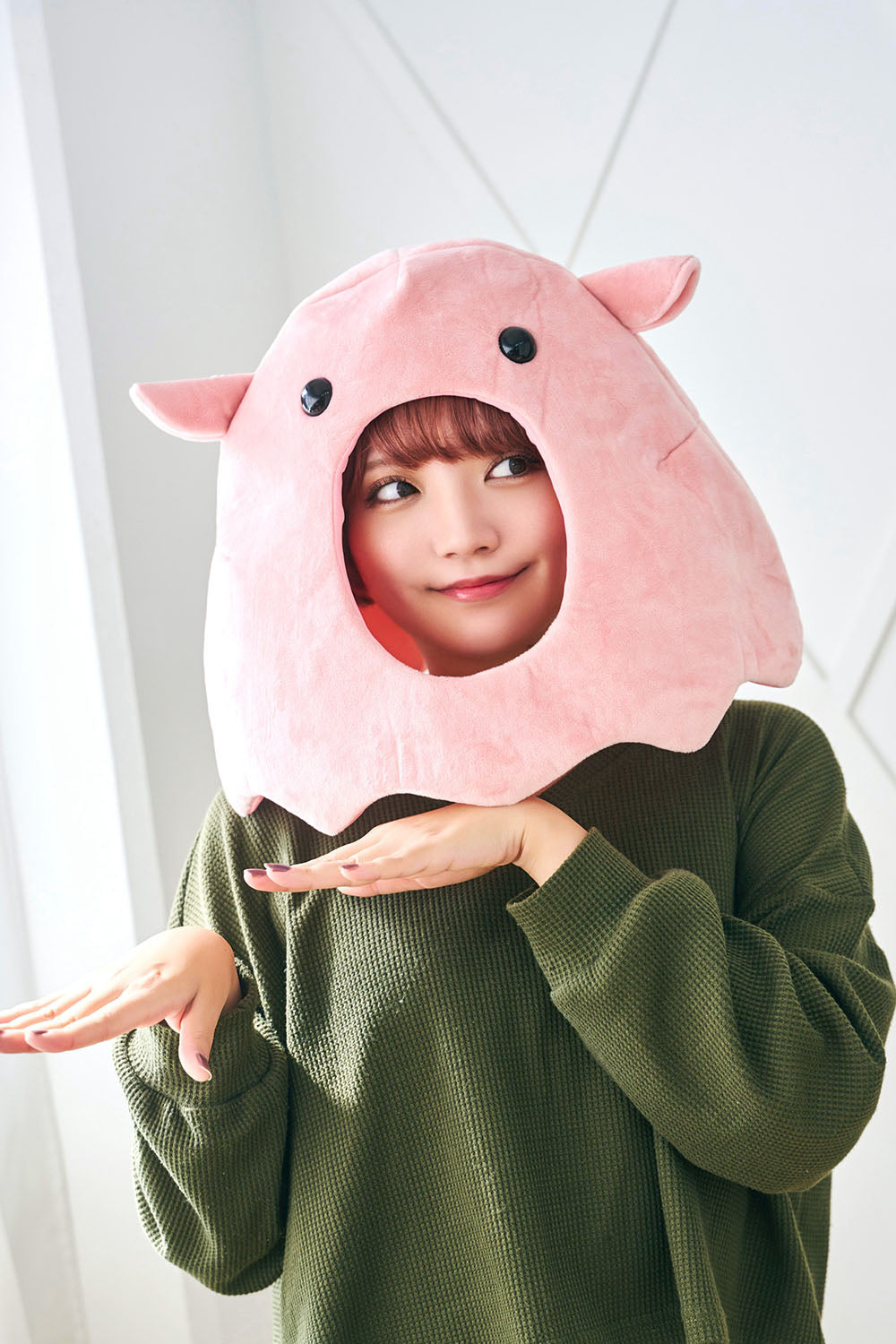 [New] コスプレ小物 かぶりもの 被り物 めんだこ かぶりもん めんだこかぶりもの ユニセックス フリーサイズ ピンク【クリアストーン】
