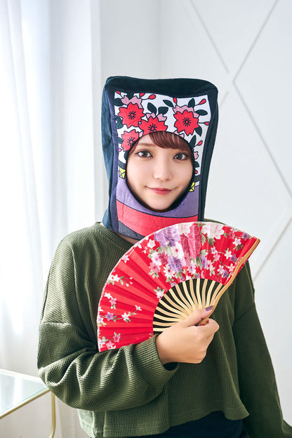 [New] コスプレ小物 かぶりもの 被り物 かるた かぶりもん 花札かぶりもの ユニセックス フリーサイズ ブラック【クリアストーン】