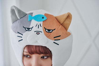 [New] コスプレ小物 かぶりもの 被り物 ねこ かぶりもん 三毛猫かぶりもの ユニセックス フリーサイズ ホワイト【クリアストーン】