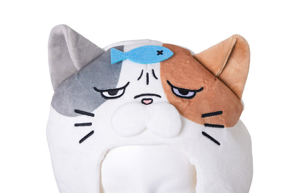 [New] コスプレ小物 かぶりもの 被り物 ねこ かぶりもん 三毛猫かぶりもの ユニセックス フリーサイズ ホワイト【クリアストーン】