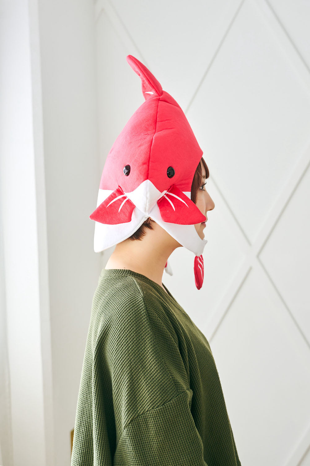 [New] コスプレ小物 かぶりもの 被り物 きんぎょ かぶりもん 金魚かぶりもの ユニセックス フリーサイズ レッド【クリアストーン】