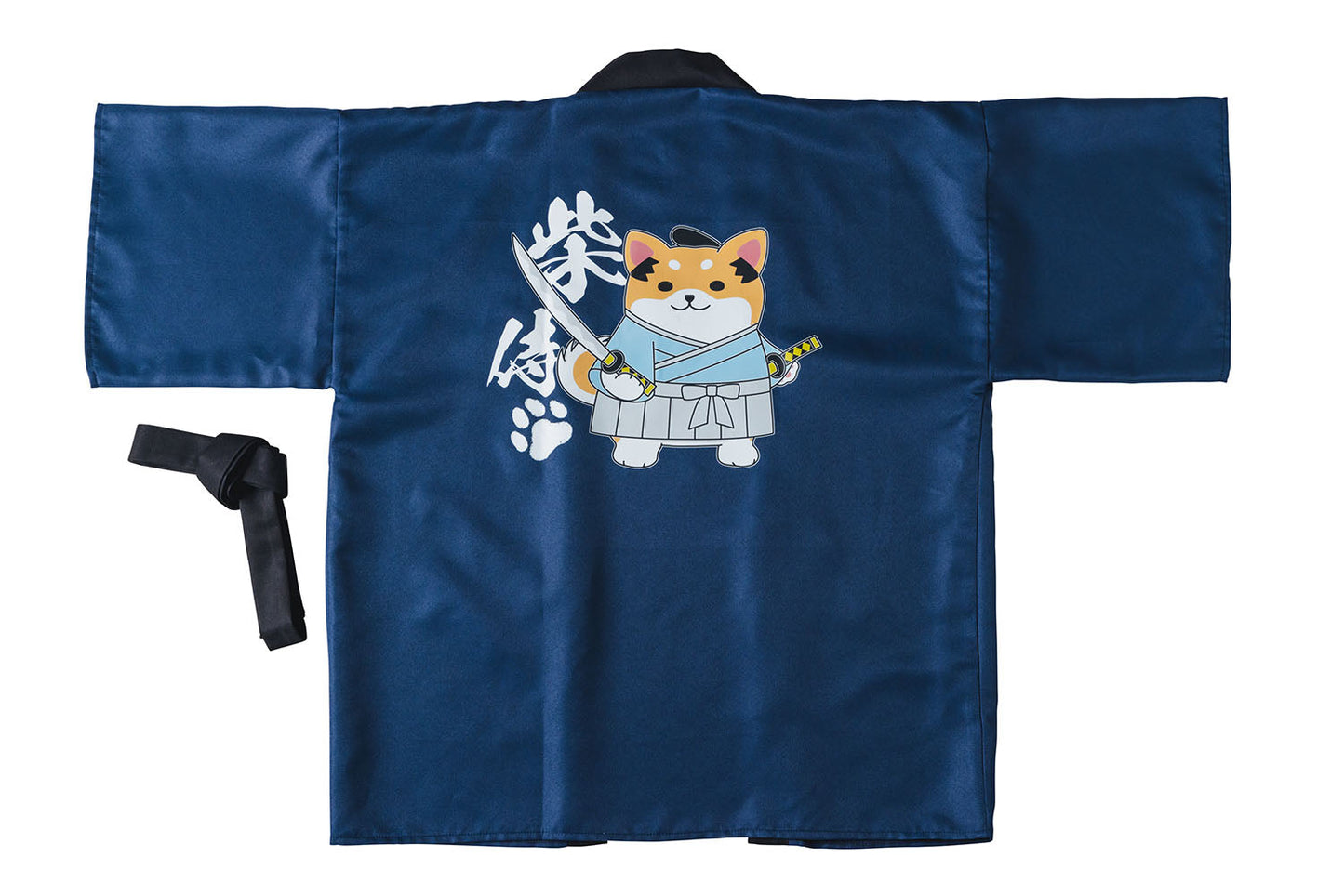 [New] コスプレ はっぴ  柴侍/柴舞妓 ユニセックス フリーサイズ ネイビー/レッド【クリアストーン】