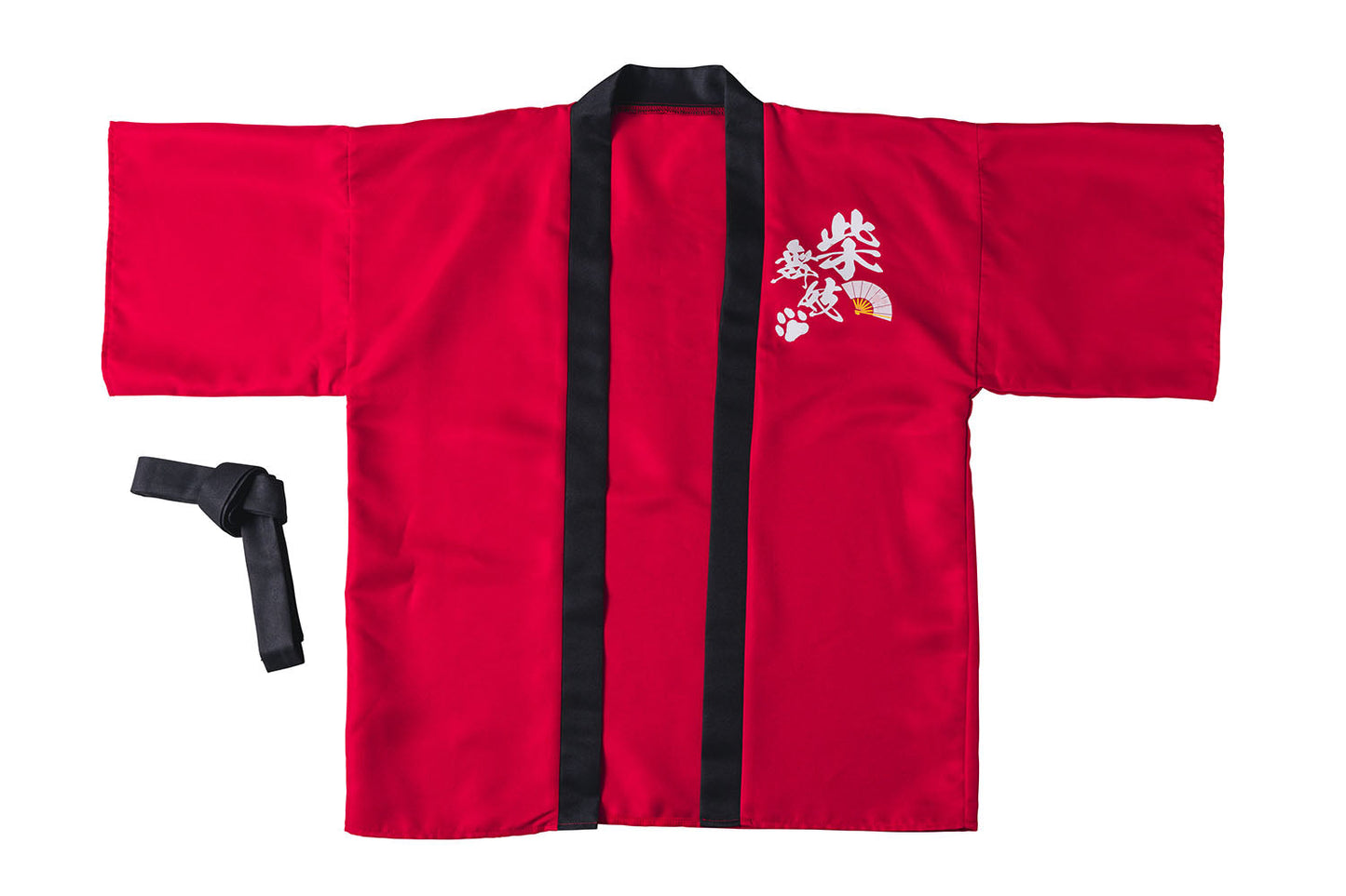 [New] コスプレ はっぴ  柴侍/柴舞妓 ユニセックス フリーサイズ ネイビー/レッド【クリアストーン】